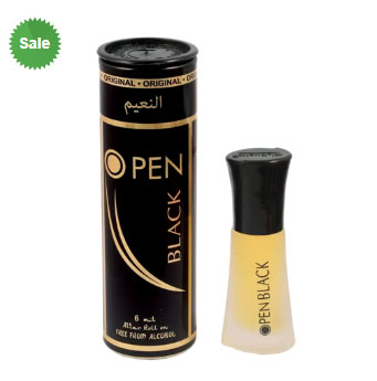 Open Black Attar Al Nuaim – Premium Non Alcoholic Roll On Perfume | Long Lasting Fragrance | 6ml