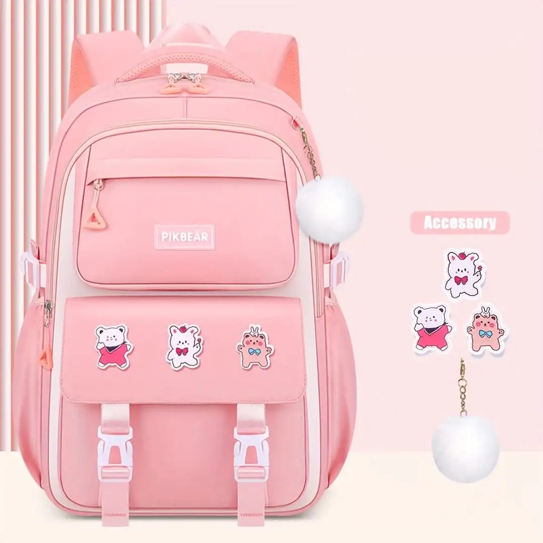 Kids Backpack Children School Bag Waterproof Primary School Book Bag – Pink colur
